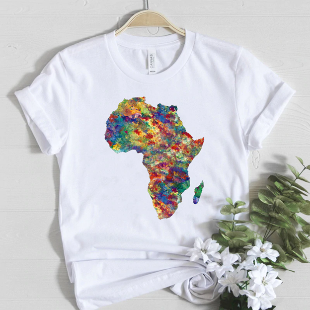 Multi Color African Graphics Print T-Shirt Unisex 100% Cotton - Africa ...